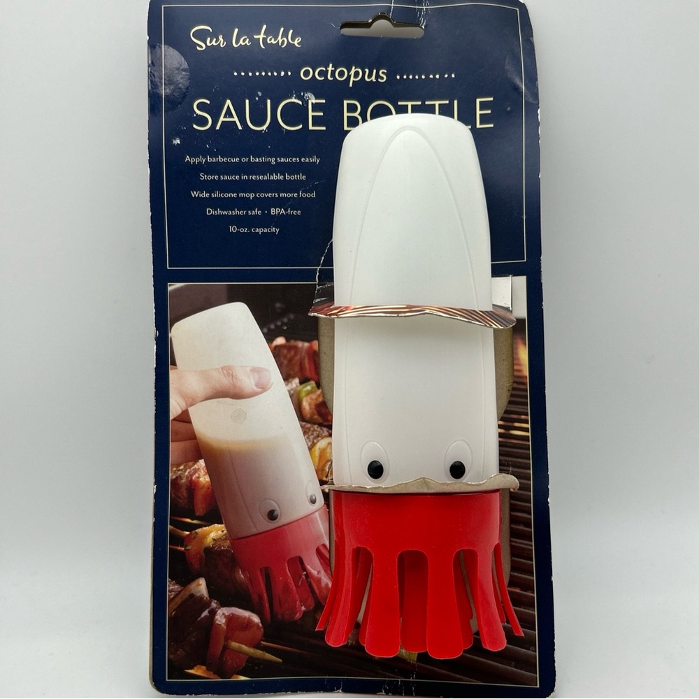 New Sur La Table Octopus Barbecue Basting Sauce Bottle Grilling Gift 10oz